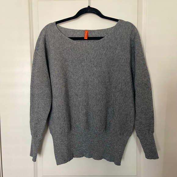 Gray Knit Off Shoulder Sweater — Gray - Picture 2 of 5